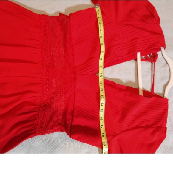 NWT! Layered with love Dress ONLY $59! RETAIL $178! With lace  Sz L Red color - Picture 2 of 7